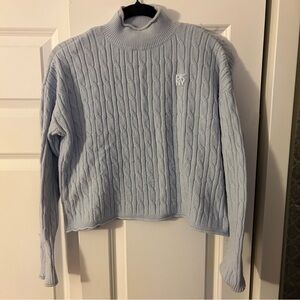 DKNY Women's Soft Blue Turtleneck Sweater